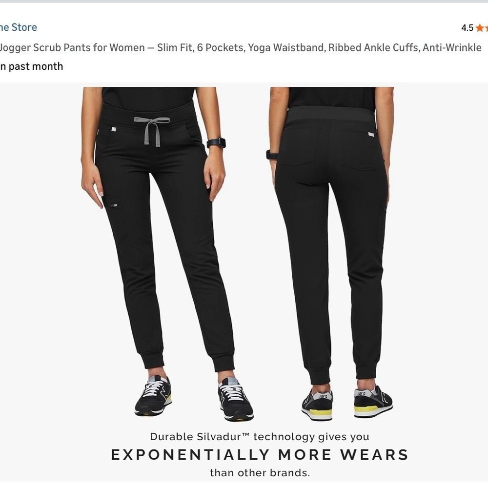 Figs Black Jogger Scrub Pants Black Technical Collection Apparel - Picture 9 of 11